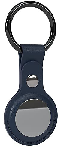 EAZY CASE - Schlüsselanhänger für AirTag Anhänger Hülle Leder Blau AirTags Schutzhülle Air Tracker Schlüsselanhänger mit Schlüsselring geeignet auch als Air Tag Anhänger für Hunde, Katze, Kind