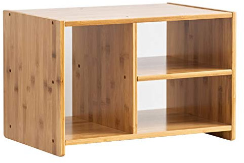 Druckerständer Bambus-Ware-Desktop-Drucker-Stand-Multifunktions-Drucker-Copier-Scanner-Regal für Büro-Home Fax-Maschine Dokument und Buchräte Druckerregal