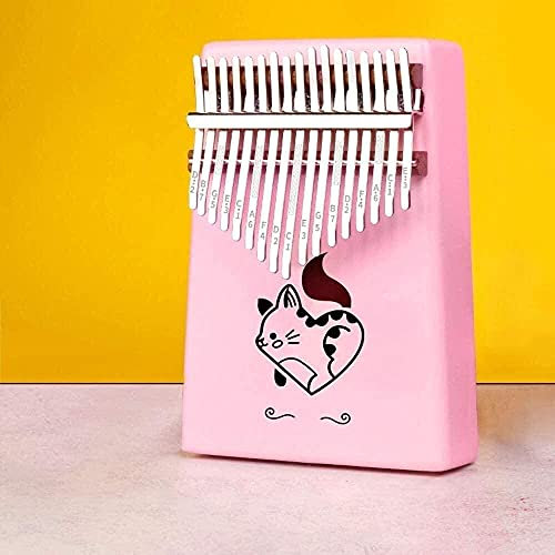 ZHANGZONG daumenklavier Kalimba Instrument Keys Portable kalimbas 17-Tasten Finger Finger Pianowood Multi-Select Tuner Hammer Tragetasche Tücher Geeignet(Color:Pink;Size:Cat)