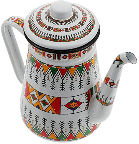 Angoily Cafetera Té Antiguo Tetera con Filtro Limonada Tetera Tradicional Jarra De Leche Esmaltada Beber Tetera Jarra De Agua Esmaltada Tetera Antigua Cámping Hervidor Eléctrico Esmalte