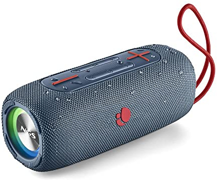NGS Roller Nitro 3 Blue - Altavoz Portátil Compatible con Tecnología Bluetooth y True Wireless, Luces RGB, Impermeabilidad IPX5, Micrófono Incoporado, 30W, Color Azul