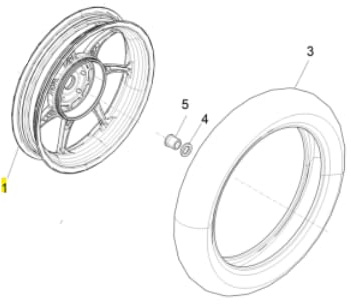 Felge Maxtuned, hinten für Liberty 125 iGet, 1C002949R