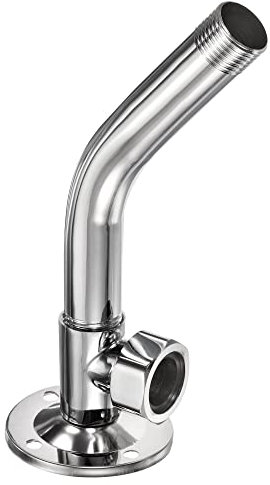 PATIKIL 6.7 Shower Head Extension Arm 45° Elbow, Copper Chromed Wall Mounted Holder for Bathroom Fixed Rainfall Shower Fitting, Silver Tone