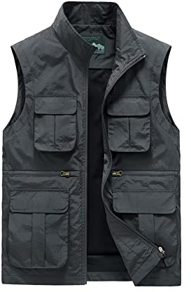 Btmpmcs Herren Outdoor Weste Leicht Atmungsaktiv Anglerweste Schnelltrocknend Multifunktionsweste Freizeit Ärmellos Jacke Sport Weste Camping Fotografie Weste mit Mehreren Taschen