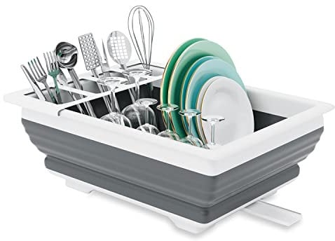 THANSTAR Égouttoir à vaisselle pliable portable pour cuisine, camping-car, remorque, économiseur d'espace de cuisine