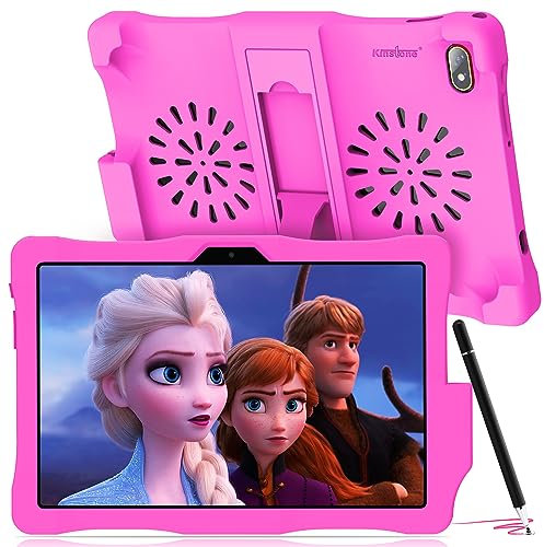 Tablet PC Para Niños-Kinstone Tableta Para Niños con Funda 10 Pulgadas 3GB Ram 32GB ROM Tablet Tactil Android 12,Tableta Pantalla Táctil IPS 1280*800 con Lápiz Táctil,Cámara Dual,Bluetooth, WiFi Rosa