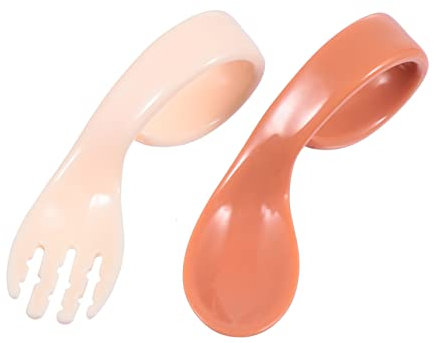 Hohopeti Kaubares Kleinkind-utensilien-set Für Kinder Geschirr-set Zum Lernen Löffel Utensilien-set Zufällige Farbe