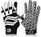 Finger Ten American Football Receiver Handschuhe für Youth Jungen Mädchen, Torwarthandschuhe Impact Palm Protection Sport, Wasserdicht Gloves Fit Kinder Alter 5-14 (Schwarz, M)