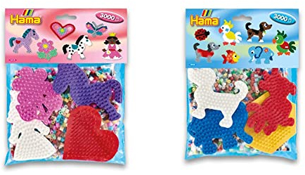 Hama Perlen 4415 Set für Spielgruppen mit ca. 3.000 bunten Midi Bügelperlen mit Durchmesser 5 mm & 4416 Set für Spielgruppen mit ca. 3.000 bunten Midi Bügelperlen mit Durchmesser 5 mm