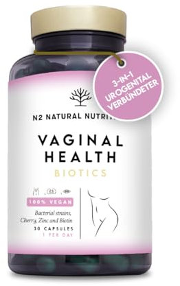 Probiotics for Women Vaginal Health | Vaginal Probiotics with 6 Strains | Strenghtens Intimate Flora & Combats Urinary or Vaginal Tract Infections. 30 Capsules. CE. Vegan. N2 Natural Nutrition