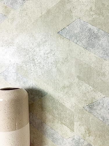 Newroom Tapete Beige Vliestapete Glänzend - Betonoptik Modern Grau Creme Beton Putz Betonwand Industrial Glänzend Grafisch inkl. Tapezier-Ratgeber