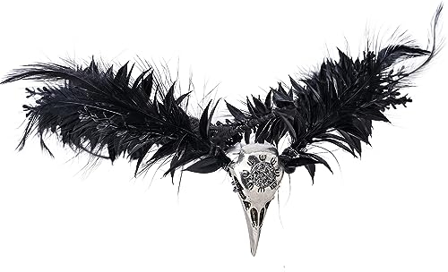 MOSTORY Gothic schwarze Federkrone für Hexe, Halloween, Cosplay
