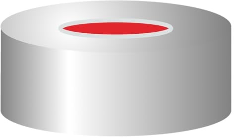 Macherey & Nagel ML-1844 Aluminium Bördelverschluss, N 20, Loch, Silber, Butyl/PTFE Septenmaterial, 3.0mm Septendicke, 100 Stück