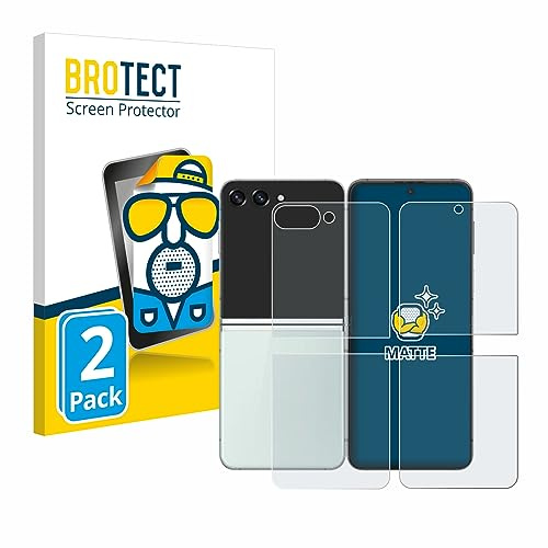 BROTECT Schutzfolie für Samsung Galaxy Z Flip 5 | (Display+Rückseite) 2 Stück Entspiegelnder Displayschutz Made in Germany Matte Folie Anti-Reflex Einfache Montage