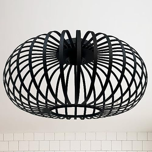 bamyum Vertigo Cage Ceiling Light Ø40 cm 1 flammig, Modern Deckenlampe Schwarz, Küchenlampe Deckenleuchte Schwarz E27, Küchenlampe Deckenleuchte Vertigo Modern, Deckenlampe Wohnzimmer und Schlafzimmer