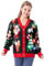 Giggling Getup Ugly Sweater Cardigan für Damen, Weihnachts-LED-Leucht-Rudolph-Rentier-Strickpullover, integrierte Glühbirnen