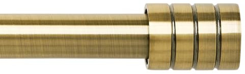 Gardinenstangen, antikes Messing, ausziehbare Gardinenstange, 76 cm bis 310 cm, verstellbare Vorhangschiene, 76,2 cm bis 309,9 cm, inklusive Stangen, Endkappen-Endstücke, 3-teilige Halterungen,