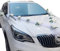 ZSMJAER Autoschmuck, 9 Stück Hochzeitsdeko Auto Blumenschmuck, mit 2 Stück 1.6 m Weiß Gaze Rosendekoration Set mit Saugnäpfen Auto Schmuck Braut Paar Rose Deko Dekoration Car Auto Wedding