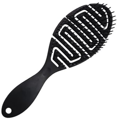 Bio Haarbürste ohne Ziepen für Damen Herren Kinder Dry & Wet Detangler Bürste für Locken Langes Kurzes oder Glattes Haar Kopfhaut Massagebürste Profi (Schwarz)