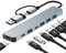 7-in-1 USB C Multiport Adapter Hub With 2 USB-C Data Ports, USB 3.0 & 4 USB 2.0 - Portable for Tablet, Laptop, PS5/PS4, Switch, Printer, Fan, Flash Drive