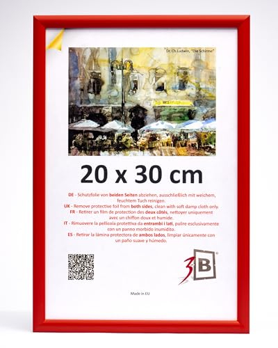 3-B Cadre de l'image MAUI - Rouge - 20x30 cm - cadre photo en bois avec verre acrylique