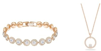 Swarovski Angelic Armband, Rund, Weiss, Roségold-Legierungsschicht & Creativity Anhänger, Rund, Weiss, Roségold-Legierungsschicht