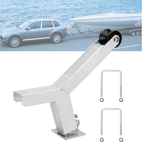 Fengind Boat Trailer Winch Stand with Roller Fit 3 W X 4 H Boat Trailer Drawbar, Height Adjustable Boat Winch Mounts, Boat Trailer Winch Stand