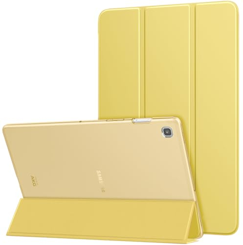 MoKo Cover per Samsung Galaxy Tab S5e 2019, Ultra Sottile Leggero Custodia in Tri-Fold Auto Sveglia/Sonno con Retro Semi-Trasparente Rigido per Samsung Galaxy Tab S5e 2019, Giallo Chiaro