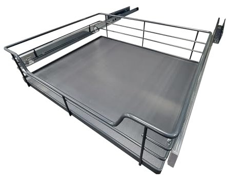 Pull-Out Solid Base Anthracite/Grey Baskets Kitchen Base Larder Units Storage Organiser 300-600mm Soft Close Integration (To Suit 500mm Cabinet)