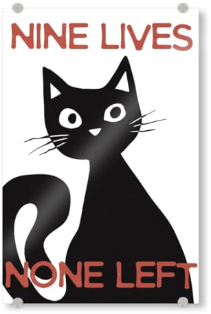 artboxONE Acrylglasbild 60x40 cm Tiere Nine Lives None Left Bild hinter Acrylglas - Bild Nine Lives Black cat cat