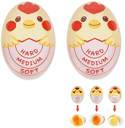 2 Stück Eieruhr zum Mitkochen(Hart/Mittel/Weich),Egg Timer,Timer für Gekochte Eier,Neuzeit Eieruhr,Auswahl des Reifegrads von Eiern je Nach Temperatur,für Zuhause, Schule,Restaurant