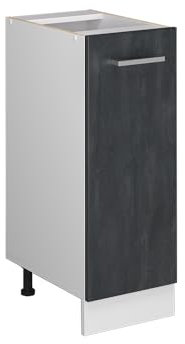 Vicco Apothekerschrank R-Line, Medizinschrank für die Küche, Schwarz Beton, 30 cm ohne Arbeitsplatte
