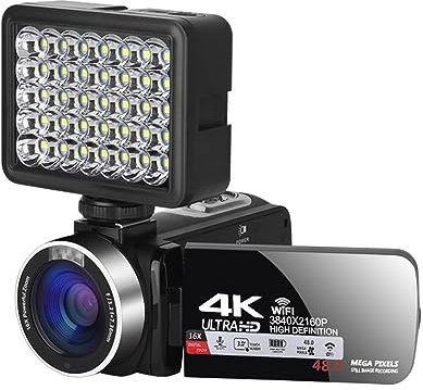 nmbhus UHD 4K Vlogging Video Cameras WIFI Live Streaming Webcam Outdoor Digital Camcorder Portable Blogger Recorder(No SD Card,2)