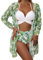 Zweiteiler Damen Sommer Strandkleid Festival Anzüge Badeanzüge Bezug Tankinis Set 3-teilig mit Beach V Monokini Ausschnitt Badebekleidung Damen- Shape Bikini Damen Bikini Hose High Waist (Yellow, L)