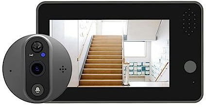 Sefdrert Tuya Smart 1080P WiFi Door Bell Peephole Camera Viewer Tuya Smart Door Bell Home Security Two-Way Audio Night Vision 4.3In FHD Video Doorbell