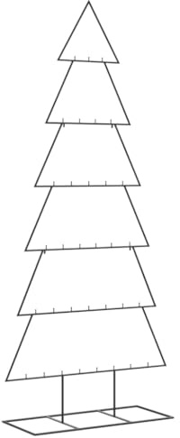vidaXL Albero di Natale Decorativo in Metallo Nero 180 cm, Albero di Natale Decorativo, Albero di Natale, Decorazione di Natale