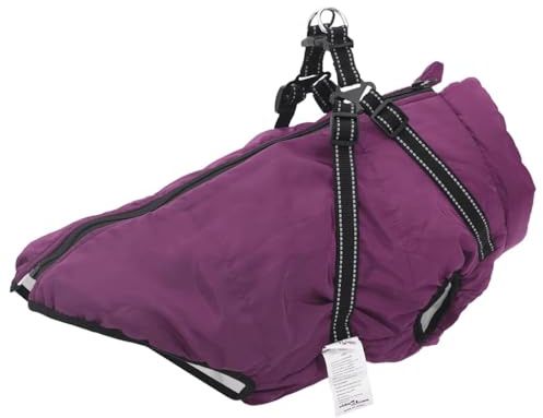 vidaXL Hundemantel mit Geschirr Wasserdicht Reflektierend Lila L68