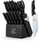 imarku Messerblock mit Messer, 14-TLG Messerset mit Block und Schärfer, Messer Set aus Japanisches Edelstahl mit Ergonomischen Anti-Rutschfester Griff, Spülmaschinenfest, Schwarz