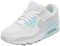 Nike Air Max 90, Sneaker Donna, White Light Silver Glacier Blue, 35.5 EU