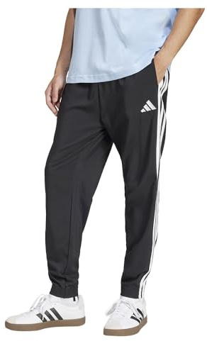 adidas Essentials Gewebte Jogginghose für Herren, 3-Streifen, Schwarz/Weiß, Größe XL, Schwarz/Weiß, XL