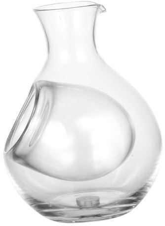 IMIKEYA Decantador Japonés De Vidrio Con Diseño Inclinado Botella De Licor Con Compartimento Para Hielo Dispensador De Vino Elegante Para Bar y Degustación