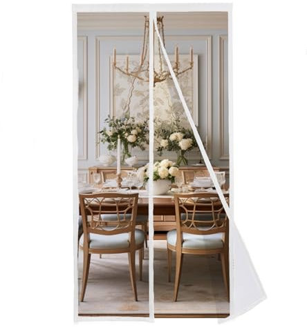 MAGICDOOR Zanzariera Magnetica Finestra 60x240cm, Fibra di Poliestere Colore Puro Tenda Zanzariera con Forte Magnete Traspirante Zanzariere Magnetiche per Camera Letto Soggiorno Porta ingresso-Bianco