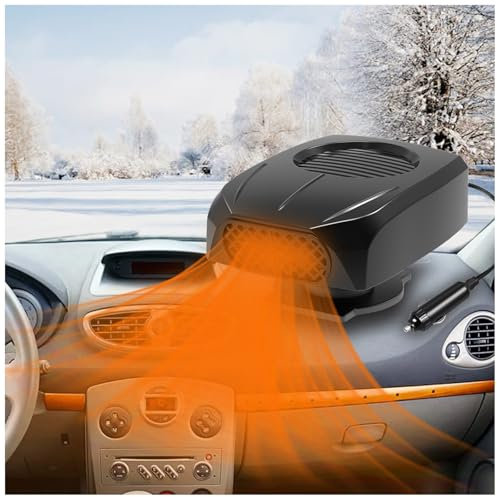 EONDEVO Chauffage de Voiture 3 en 1, 12V Dégivreur de Voiture à Chauffer Rapidement avec Boule Universelle Réglable et Deux Modes pour Hiver Désembuage Dégivrage Conduite Sûre