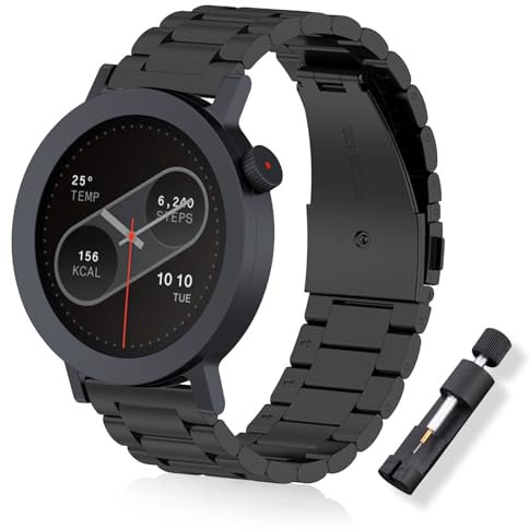 ToVioc 22mm Armband Kompatibel mit CMF by Nothing Watch 3 Pro/Pro 2, Herren & Damen Rostfreier Edelstahl Ersatzband für CMF by Nothing Watch Pro 2/3 Pro - Schwarz