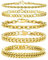 Armband Herren Silber Edelstahl 5 Stücke - Herrenarmbänder Panzerkette Figaro Gliederarmband Herren Armband Set für Jungs Männer Geschenk für Papa Sohn Bruder Ehemann 19/21/23 cm (Gold, 19 cm)