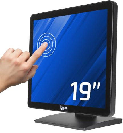 iggual Monitor Táctil 19, Formato 5:4 .- Panel Capacitivo 75Hz - Sist. Operativo Compatible : Windows 7 a 11, Android, Linux, Raspberry Pi- Conexiones: USB-A + VGA + HDMI, 300cd/m2, (MTL19X)