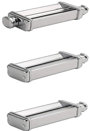 3-teiliges Pasta-Set, Küchenzubehör, kompatibel mit Kenwood Lasagne-Pasta-Aufsatz KAX980ME, Pasta-Küchenmaschinen-Aufsätze MAX980ME, Set enthält: Lasagne-Roller, Fettpresse und Spaghettischneider und
