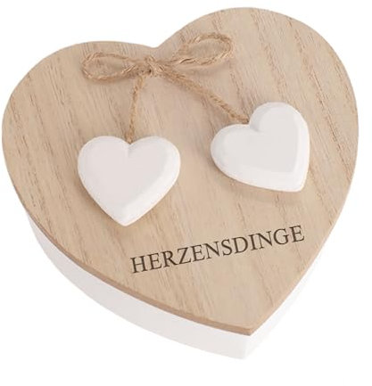 Herz & Heim® Herzdose aus Holz mit Gravur – Personalisierbare Aufbewahrungsbox in Herzform – Geschenkidee für Hochzeit, Jahrestag, Valentinstag oder zur Aufbewahrung von kleinen Schätzen (Blank)