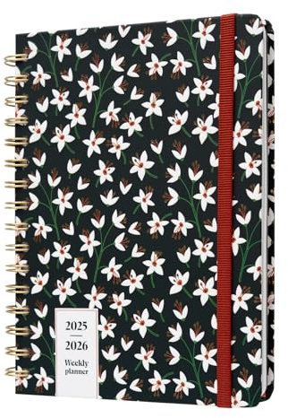 Kokonote Terminplaner 2025 2026 Kalender 2026 Buchkalender Noir Blossom Schülerkalender 25/26 Studienplaner 2025/2026 - Wochenplaner Schulplaner 2025 A5 - Geschenke Schulsachen Aesthetic Schwarz Weiß