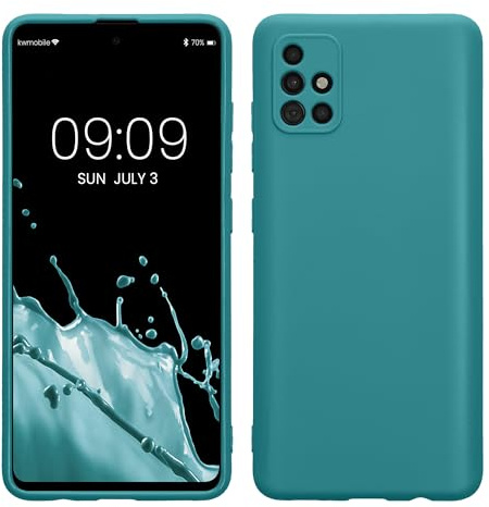 kwmobile Handyhülle für Samsung Galaxy A51 Hülle - weiches Handy Silikon Case - Schutzhülle Cover - Petrol matt